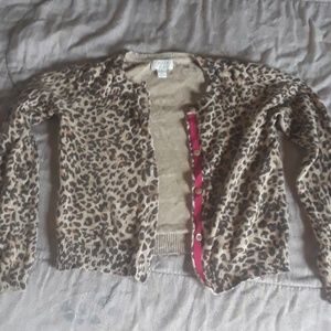 Cheetah pattern kids button down top